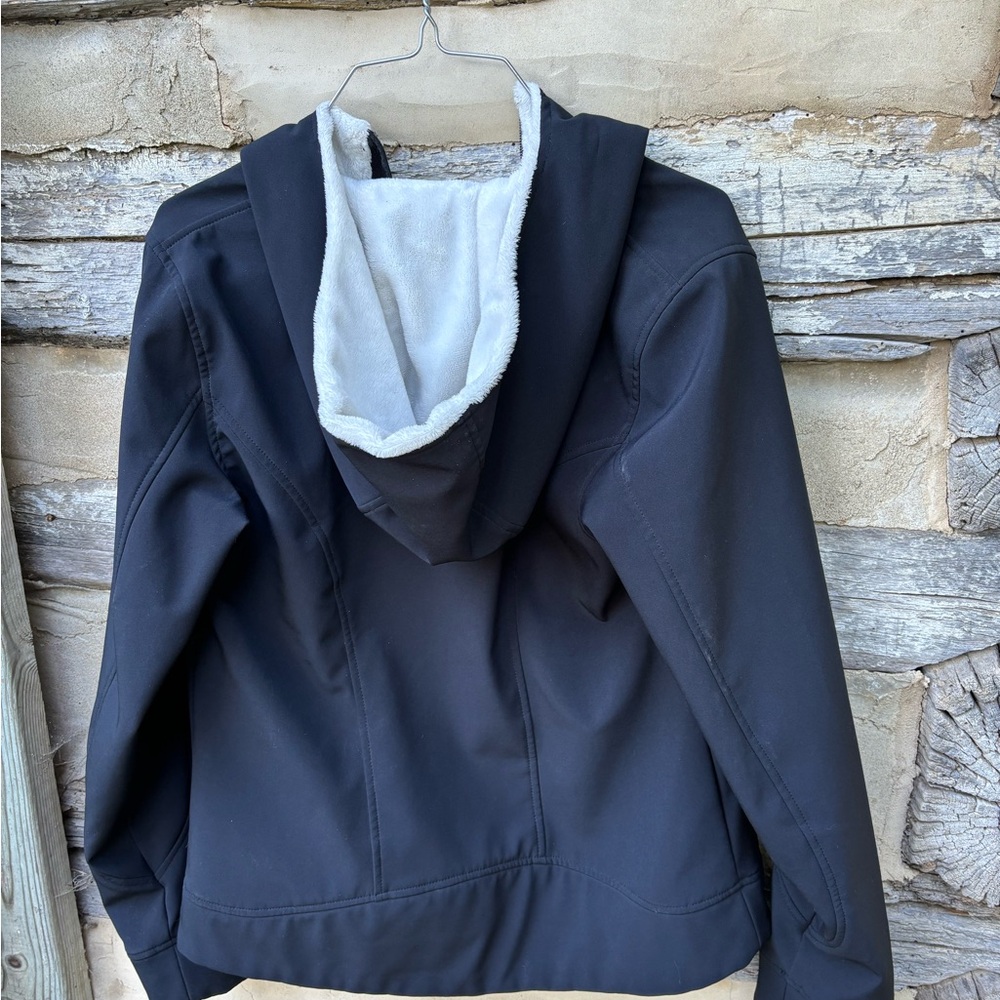 Spyder Women's Black Luxury Active Wear Jacket with Faux Fleece Hood Size M - Picture 9 of 9